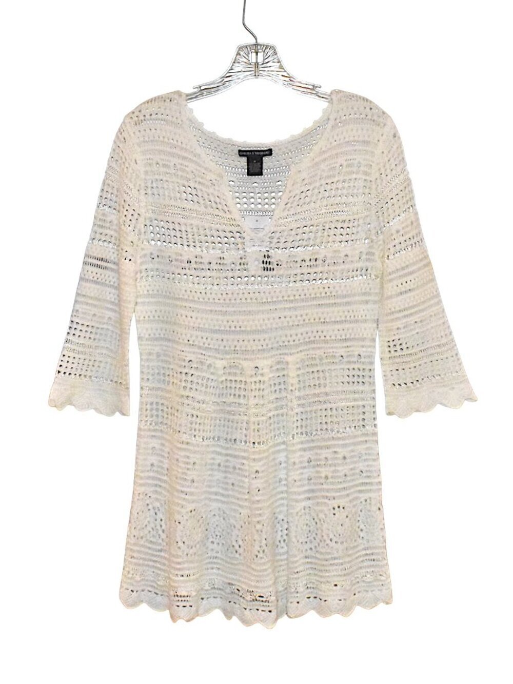 Chelsea & Theodore Pullover Crochet Swimsuit Coverup Size M